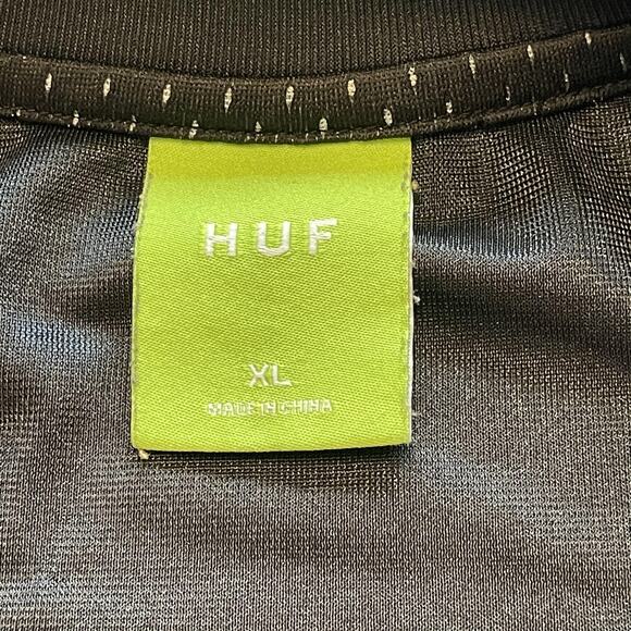 HUF Shirt Mens XL Black Mesh Jersey V-Neck Mercedes Car Graphic 20th Anniversary - Picture 6 of 9
